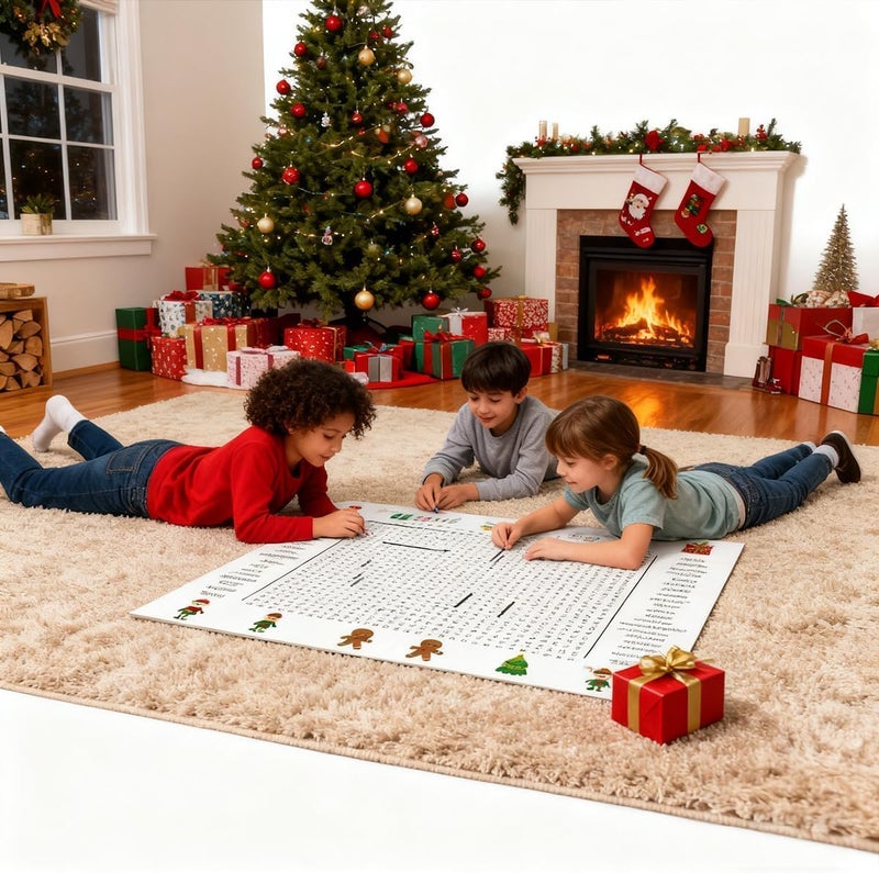 Virularty Jumbo Christmas Word Search Poster, Giant 31.5"x20" Wall Game, Poster-Size Word Search, Giant Thanksgiving Christmas Activity for Families (Christmas) - Image 4